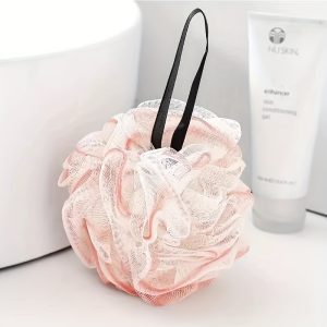 TEMU Luxurious Light Beige Care Bath Ball Loofah-soft, Exfoliating, Foam-rich Loofah, With Hanging Ring, Convenient Storage, Bath Experience