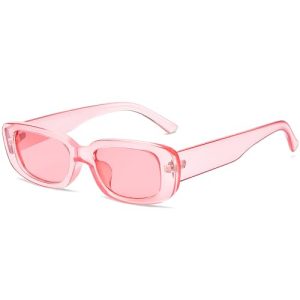 Tskestvy Retro Rectangle Sunglasses for Women Men Square 90s Y2K Trendy Cool Glasses Fashion Aesthetic Thin Accessories