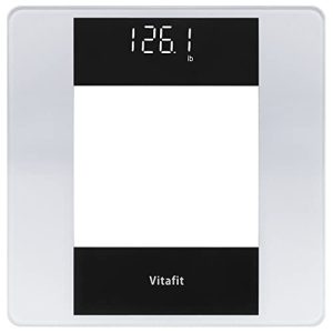Vitafit Digital Body Weight Bathroom Scale, Weighing Professional Since 2001, Crystal Clear LED and Step-On, Batteries Included, 400lb/180kg, Silver S
