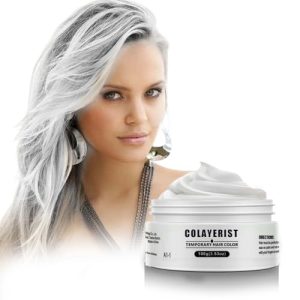 White Hair Color Wax, Temporary Washable Hair Dye for Kids, Hair Makeup Paint for Parties or Cosplay, Hair Coloring Products (White)