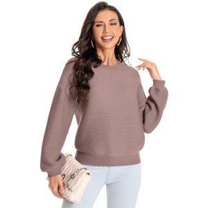 Winter Sweater for Women Long Sleeve Oversized Pullover 2024 Trendy Tops Knit Crop Crewneck Sweater