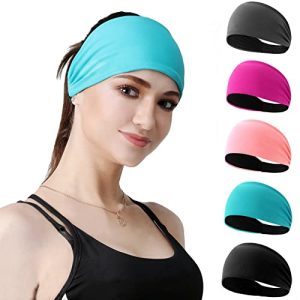 Workout Headbands for Women Non-Slip Sports Sweatbands Yoga Wide Elastic Hair Bands Fitness Athletic Moisture Wicking Hair Head Band, with Gift Box 5