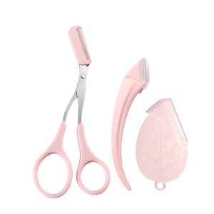 Yolistar Augenbrauen Shaping Tool Set 3 Stücke Augenbrauen Set,Augenbrauenschere Trimmer Schere Mit Kamm,Eyebrow Razor,Beauty Augenringe