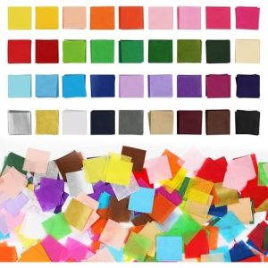 5400 Pcs Tissue Paper Squares, 1*1 inch 36 Assorted Colored Tissue Paper for Arts and Crafts,Rainbow Tissue Paper Bulk for DIY Scrapbooking,Greeting C