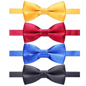 AUSKY 4 Packs Adjustable Pre-tied Bow Tie for Infant baby boys Toddler Child Kids in Different style color