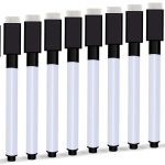 Autoau Whiteboard Marker 10 Stück, Folienstift Abwischbar mit Magnetisch Dry Erase Marker Stifte Schwarz für Whiteboards Memoboard Pinnwand Flipchar