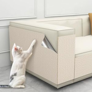 Cat Scratching Mat, Self-Adhesive Cat Sratcher DIY, Tailorable Cat Scratch Pad, Cat Tree/Wall/Sofa Couch/Furniture Protector, 39.3 * 15.8 Inch, 2 Pack