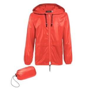 COOFANDY Mens Packable Rain Jacket Lightweight Waterproof Raincoat with Hood Outdoor Rain Gear Travel Hiking Cycling