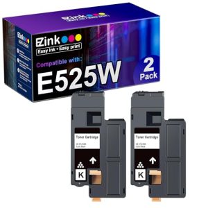 E-Z Ink (Compatible Toner Cartridge Replacement for Dell E525W E525 525w to use with E525w Wireless Color Printer for 593-BBJX (Black, 2 Pack) DE525W