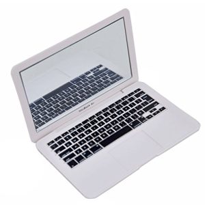 ebuddy Mini Dollhouse Toy Cat Laptop Tiny Fake Computer Mirror for Cat (White)