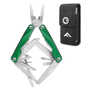 FLISSA Multitool, 16-in-1 Stainless Steel Multi Tool, EDC Multitool with Pocket Knife, Screwdriver, Pliers, Safety Locking and Sheath, Utility Multi-T