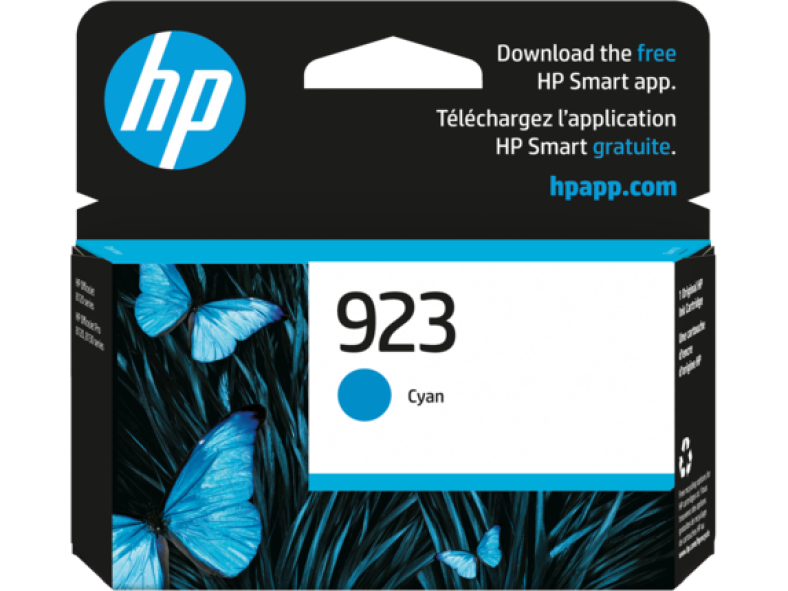 HP 923 Cyan Original Ink Cartridge, 4K0T0LN