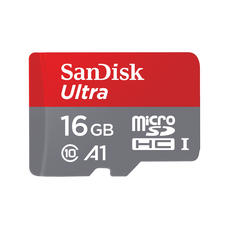 SanDisk 16GB Ultra® microSDHC™ UHS-I Memory Card with Adapter – SDSQUNC-016G-AN6MA