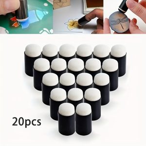 TEMU 20pcs Fluted Handle Sponge Rubber Finger Painting Stamps For Art And Crafting