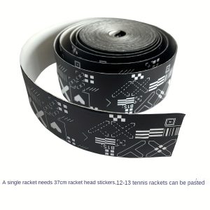 TEMU Creative Pattern Tennis Racket Pu Head Tape, Racket Edge Guard For Tennis Training