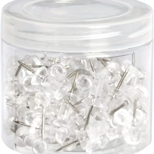TEMU Push Pins, 100pcs/200pcs Transparent Push Pins, Thumb Tacks, Wall Tacks, Push Pin, Push Pins For Cork Board, Board Pins, Tacks And Push Pins