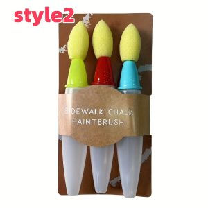 TEMU Sidewalk Chalk Paint Brush, Paint Brush Chalk Set, For Painting, Sidewalk Artist Paintbrush With Liquid Chalks, Add Water To Brushes To Use, ,