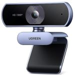 UGREEN Webcam Full HD 1080P/30fps USB A Webcam mit Mikrofon für PC, klares Stereo-Audio, automatische Lichtkorrektur, 85° Ansicht, USB Webcam für L