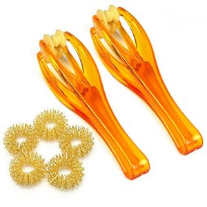 2 Pcs Finger Roller Massager and 5 Pcs Acupressure Massage Rings for Finger Hand Massage, Hand Blood Circulation Massage Roller Tools, Handheld Stress