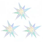 3Pcs 26’Iridescent Explosion Star Balloons/Colorful Star Clear Foil Decorative Folding Rainbow/Taylo*r Concert Decoration/Under The Sea Mermaid Party/