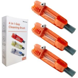 4-in-1 Bottle Cleaning Brush Set, Multifunction Silicone Cup Lid Gap Cleaner, Home Kitchen Crevice Cleaning Tools, 3 Pcs, Red 3 Pcs_red