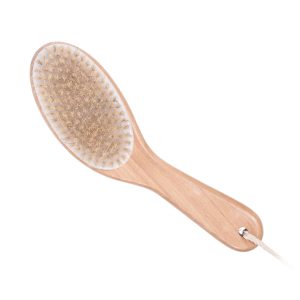 BoAn Dry Brushing Body Brush-Natural Boar Bristle Body Brush,Shower Brush for Lymphatic Drainage and Boost Circulation,Dry Brush for Skin and Body Scr