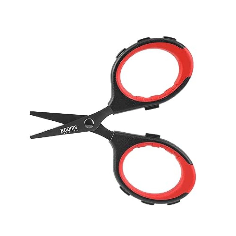 Booms Fishing S05 Fishing Scissors for Braided Line, 4″ Fishing Serrated Shears, Fishing Line Cutter Saltwater and Freshwater