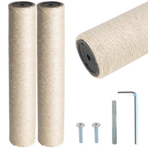 Dimaka Cat Scratching Post Replacement Pole, Cardboard and Nature Sisal (Beige-2 Posts, 13.4 in/ 34 cm) 13.4 in/ 34 cm Beige-2 posts
