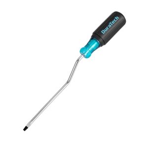DURATECH Screwdriver, 3/16" Flat Head Screwdriver with Crank-Action Handle, Premuim S2 Steel, Quick Rotating Screwdriver with 6" Shank Spins Screws Fa