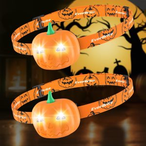 EverBrite Halloween Pumpkin Headlamp for Kids Halloween Gifts for Children,2 Modes LED Head Lamp, Adjustable Headband Halloween Party Favors for Kids,