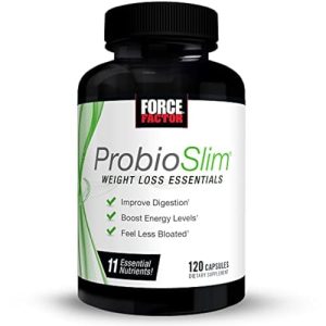 FORCE FACTOR ProbioSlim Weight Loss Essentials Complete Daily Digestive Health and Weight Loss Probiotic Supplement for Women and Men with Electrolyte