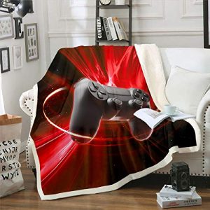 Games Throw Blanket,Gamepad Fleece Blanket Boys Teens Kids,Video Games Sherpa Blanket Modern Novelty Gamer Console Bed Blanket Player Gaming Action Bu