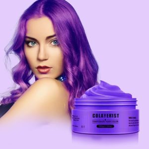 Hair Color Wax, Purple, Temporary Washable Hair Dye for Kids, Hair Makeup Paint Wax for Parties or Cosplay, Hair Coloring Products No Messy