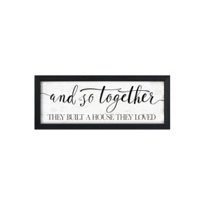 House Warming For New Home Decor Sign: And So Together They Built A House They Loved, Modern Farmhouse Wall Decor, Rustic Home Decor Wall Art Family L