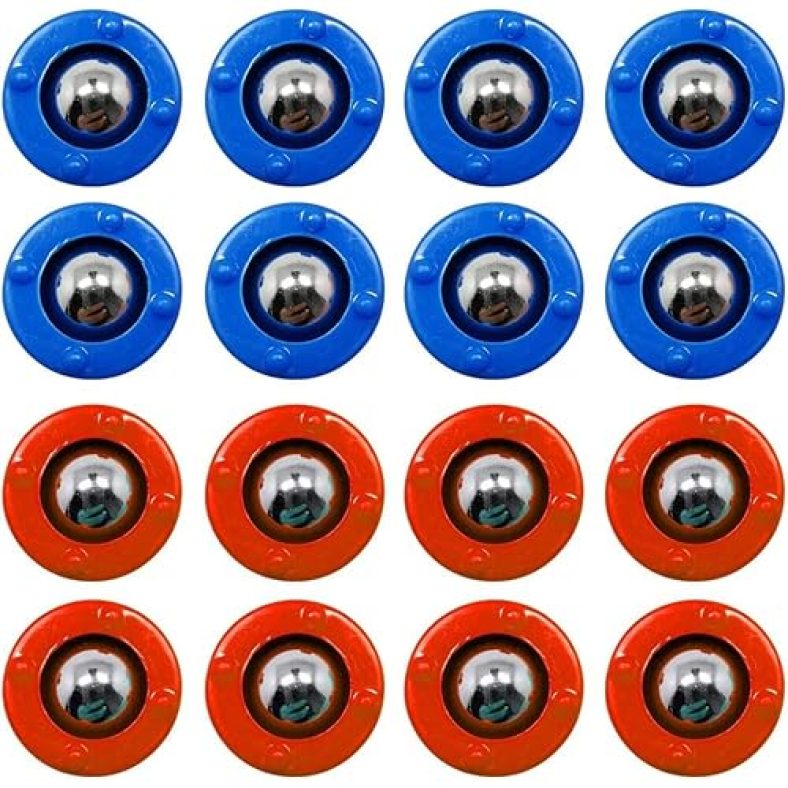 KETIEE 16PCS Mini Shuffleboard Pucks Equipment Rollers Set, Shuffleboard Rollers Replacement Curling Accessories Free Sliding Bead Home Game for Famil