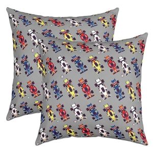 Kids Speed Sports Car Throw Pillow Cover 18"x18" Set of 2 Race Car Pillow Cases Cushion Covers Bedroom Decor Racing Car Extreme Sports Decorative Thro