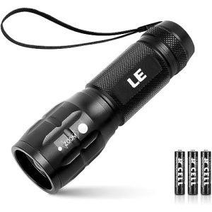 Lighting EVER LED Flashlights High Lumens, Small Flashlight, Waterproof, Adjustable Focus Flash Light for Outdoor, Emergency, AAA Batteries Included,