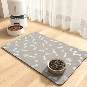 MontVoo Pet Feeding Mat-Absorbent Dog Food Mat-Dog Mat for Food and Water-No Stains Quick Dry Dog Water Dispenser Mat-Pet Supplies-Dog Placemat Dog Wa