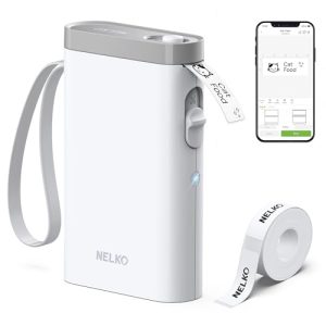 Nelko Label Maker Machine with Tape, P21 Bluetooth Label Printer, Wireless Mini Label Makers with Multiple Templates for School Office Home, White