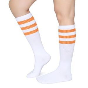 Pareberry Classical Triple Stripes Soft Cotton Over-the-Calf Retro Tube Socks