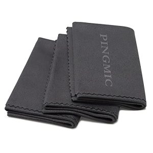 PINGMIC 12"x12" Gun Cleaning Cloth - Lint Free Gun Cltoh, Professional - Polishing -Reusable Cleaning Supplies - Black/Grey - 3 Pack