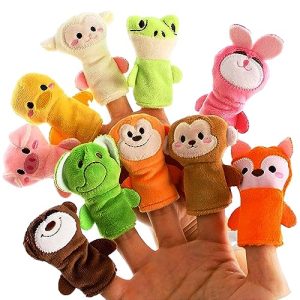 Sealive 10-PCS Finger Puppets for Toddlers Story Time - Soft Velvet Forest Animals Puppet Toys - Perfect for Role Playing, Classroom Learning, Party F