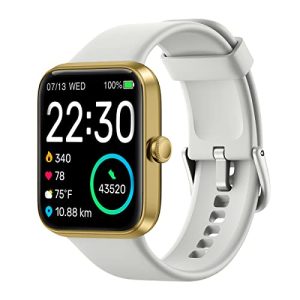 SKG Smart Watch, Fitness Tracker with 5ATM Swimming Waterproof, Health Monitor for Heart Rate, Blood Oxygen, Sleep, 1.7'' Touch Screen Bluetooth Smart