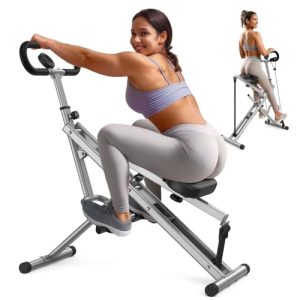 Sportsroyals Squat Machine for Home,Ride & Rowing Machine for Glutes Butt Thighs,Ab Back/Leg Press,Foldable & Easy Setup Exercise Equipment w/Adjustab