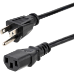StarTech.com 6ft 1(1.8m) Computer Power Cord, NEMA 5-15P to C13, 10A 125V, 18AWG, Black Replacement AC PC Power Cord, TV/Moni