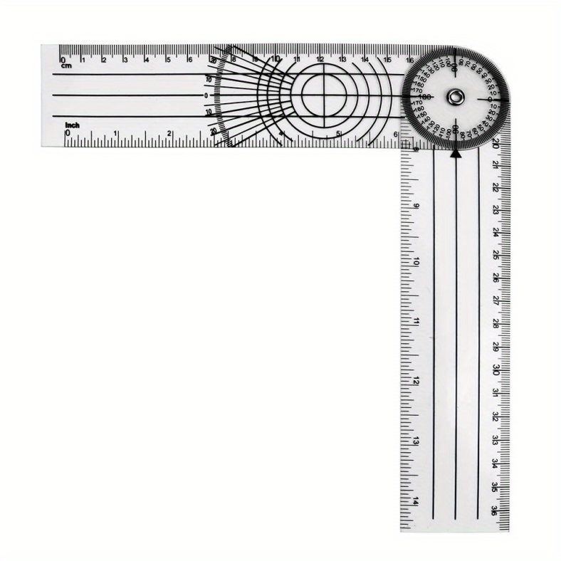 TEMU 1pc/2pcs Measuring Tool Goniometer Protractors 360 Degree Rotation Professional Angle Medical Spinal Ruler Multifunction Goniometer