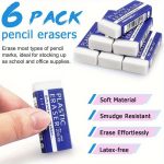 TEMU 6/12pcs Pencil Erasers Large White Erasers For School And Office Drawing Art Erasers