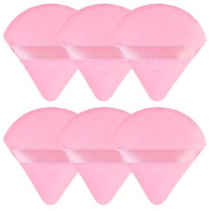 TEMU 6pcs Powder - Premium Velvet Powder Sponges For Loose Powder, Blending & Setting, Reusable Cosmetic Blenders