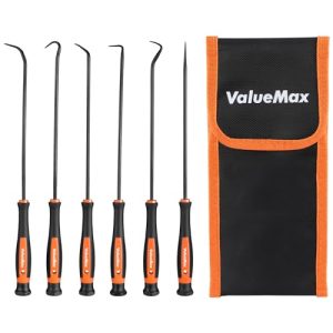 ValueMax Pick and Hook Set, Precision Pick Set with Tool Bag, Perfect for Automotive/Electronic Repair, O-Ring/Oil Seal Gasket Puller and Remover(6PCS