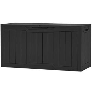 YITAHOME 80-Gallon Waterproof Resin Outdoor Storage Box, Lockable Storage Container for Outdoor Furniture, Cushion Storage, Pool Accessories, Garden T
